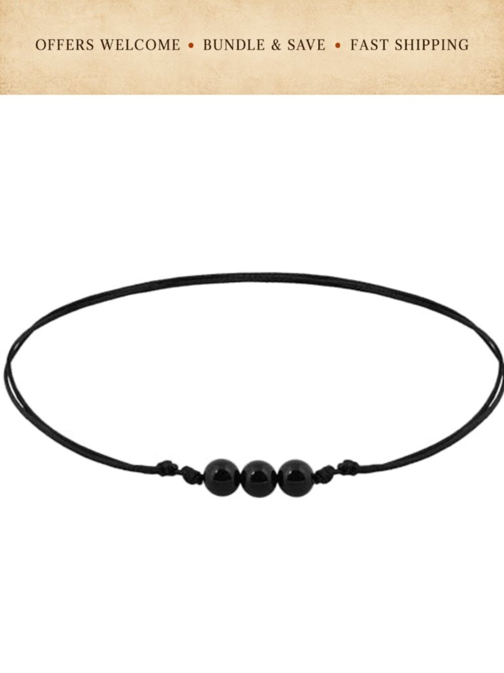 Agate Bead Choker Necklace Adjustable Lobster Clasp Boho Gothic Jewelry for